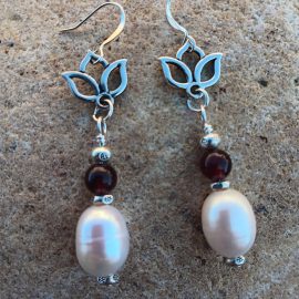 Pearl and Garnet Earrings