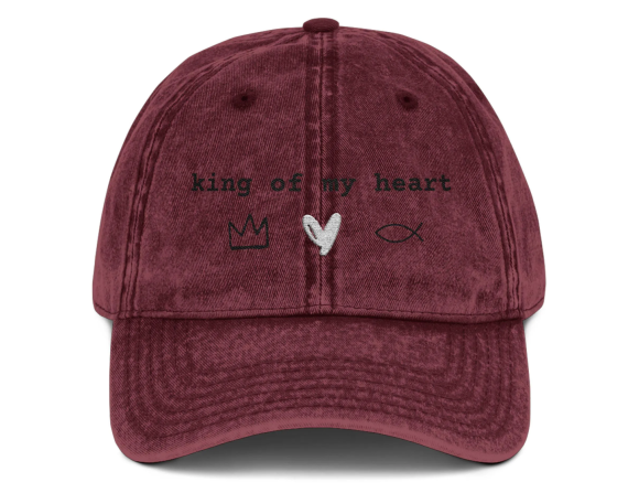 Vintage Embroidered Cap - King of My Heart, Casual Hat, Gift for Him/Her, Outdoor Adventures, Father's Day, Trendy Accessories - Image 2
