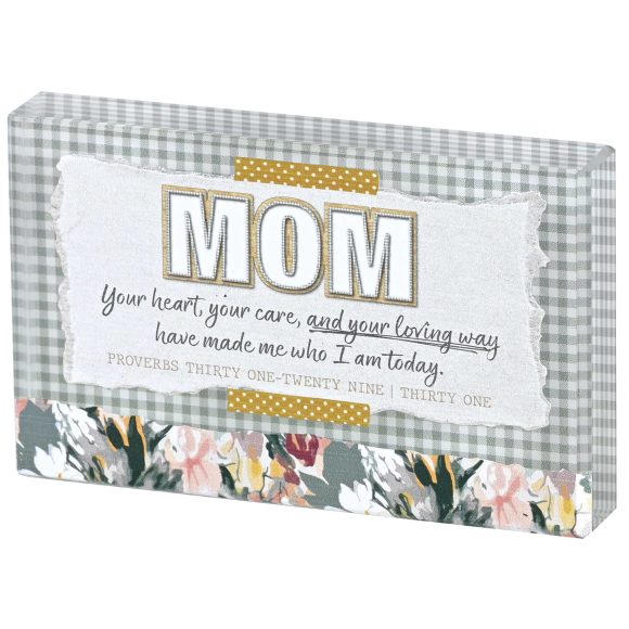 Tabletop Glass Plaque Mom Your Heart