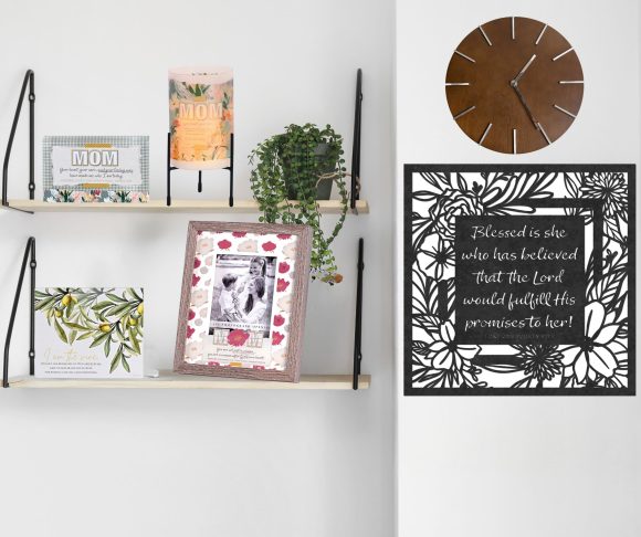 Wall Hanging Metal Floral Blessed Is She - Image 3