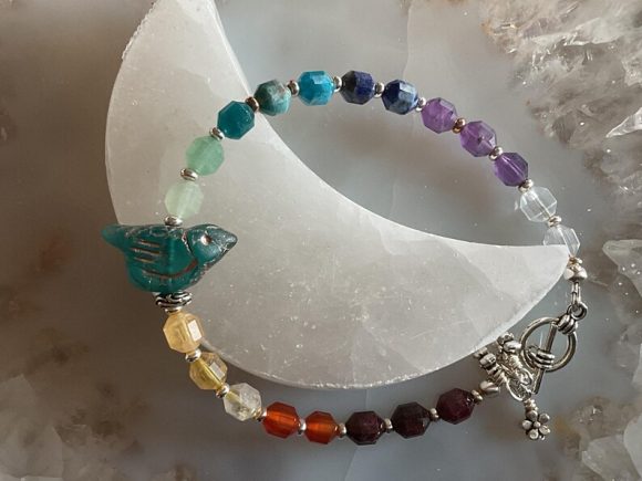 Bird with Rainbow Gemstones
