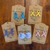 You are not alone ribbon earrings.