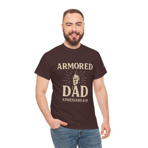 Personalized Armored Dad – Unisex Heavy Cotton Tee - Image 11