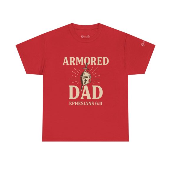 Personalized Armored Dad – Unisex Heavy Cotton Tee - Image 49