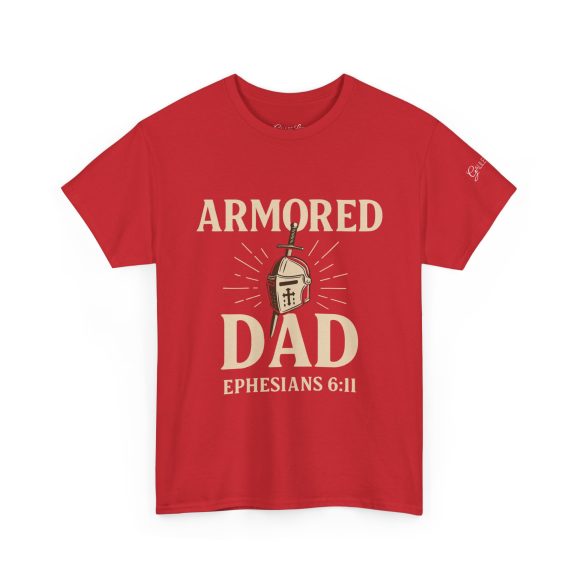 Personalized Armored Dad – Unisex Heavy Cotton Tee - Image 51