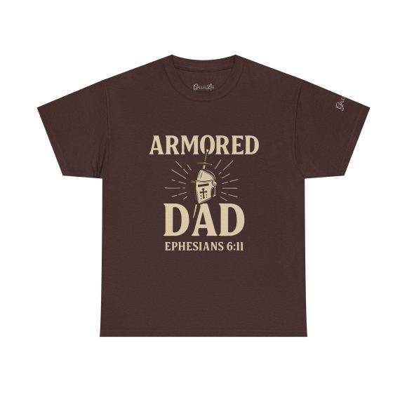 Personalized Armored Dad – Unisex Heavy Cotton Tee - Image 2