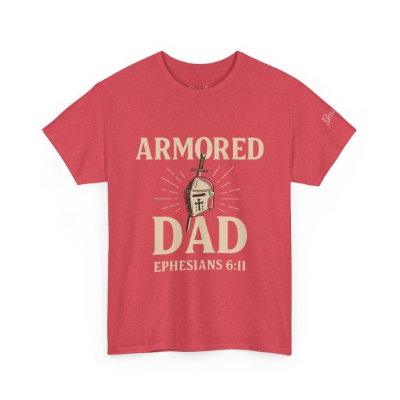 Personalized Armored Dad – Unisex Heavy Cotton Tee - Image 47