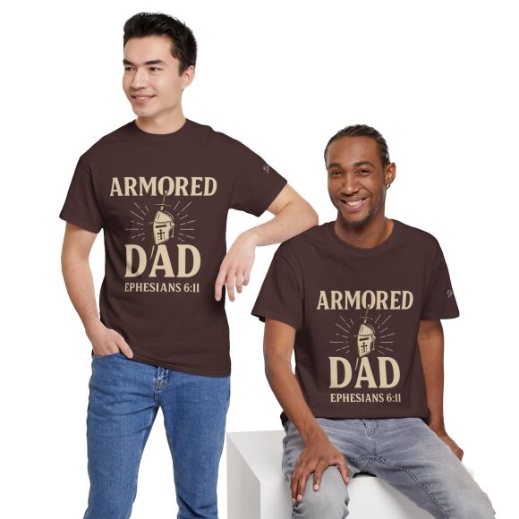 Personalized Armored Dad – Unisex Heavy Cotton Tee - Image 15