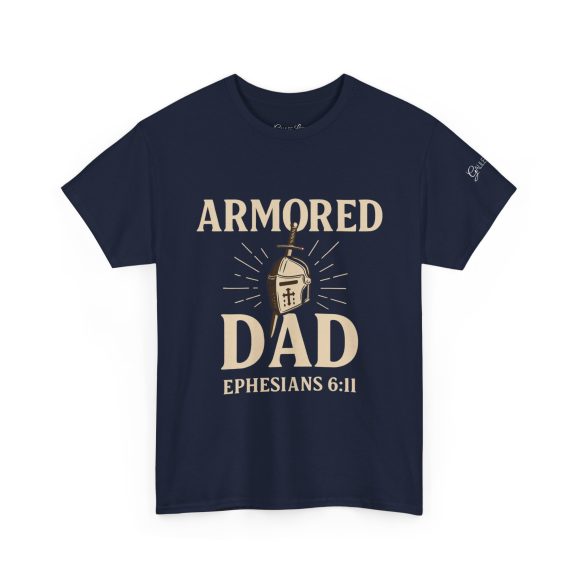 Personalized Armored Dad – Unisex Heavy Cotton Tee - Image 63